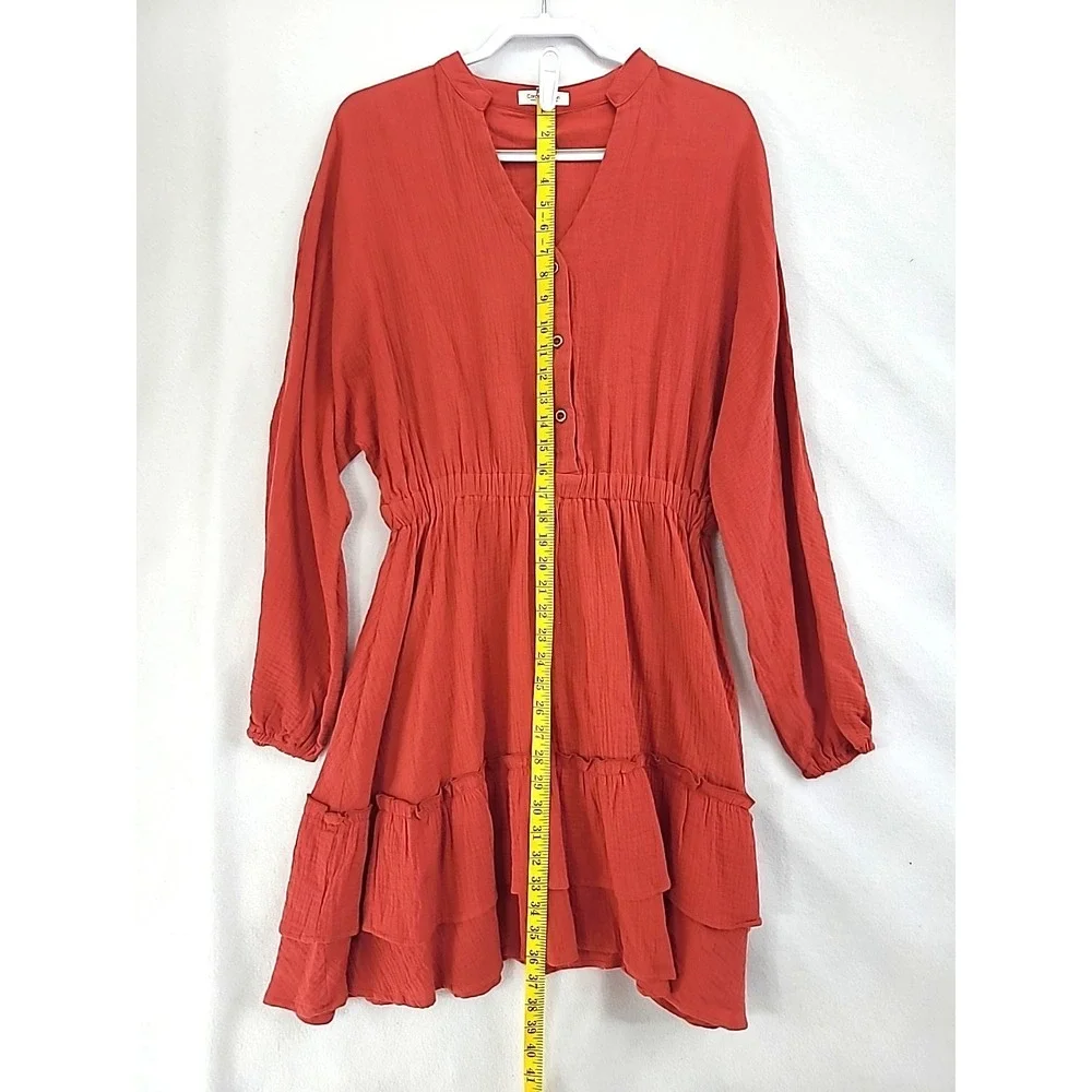 Carole Christian Tiered Dress Sz‎ L Rust Color